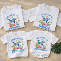 Under the Sea Birthday Boy Outfit with Whale Coral Design, 1st Birthday Romper, Personalized First Birthday Shirt for Baby or Toddler