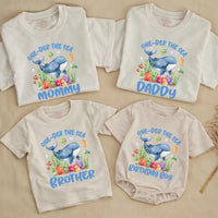 Under the Sea Birthday Boy Outfit with Whale Coral Design, 1st Birthday Romper, Personalized First Birthday Shirt for Baby or Toddler