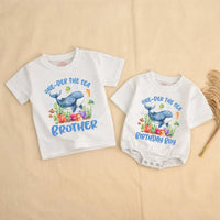 Under the Sea Birthday Boy Outfit with Whale Coral Design, 1st Birthday Romper, Personalized First Birthday Shirt for Baby or Toddler