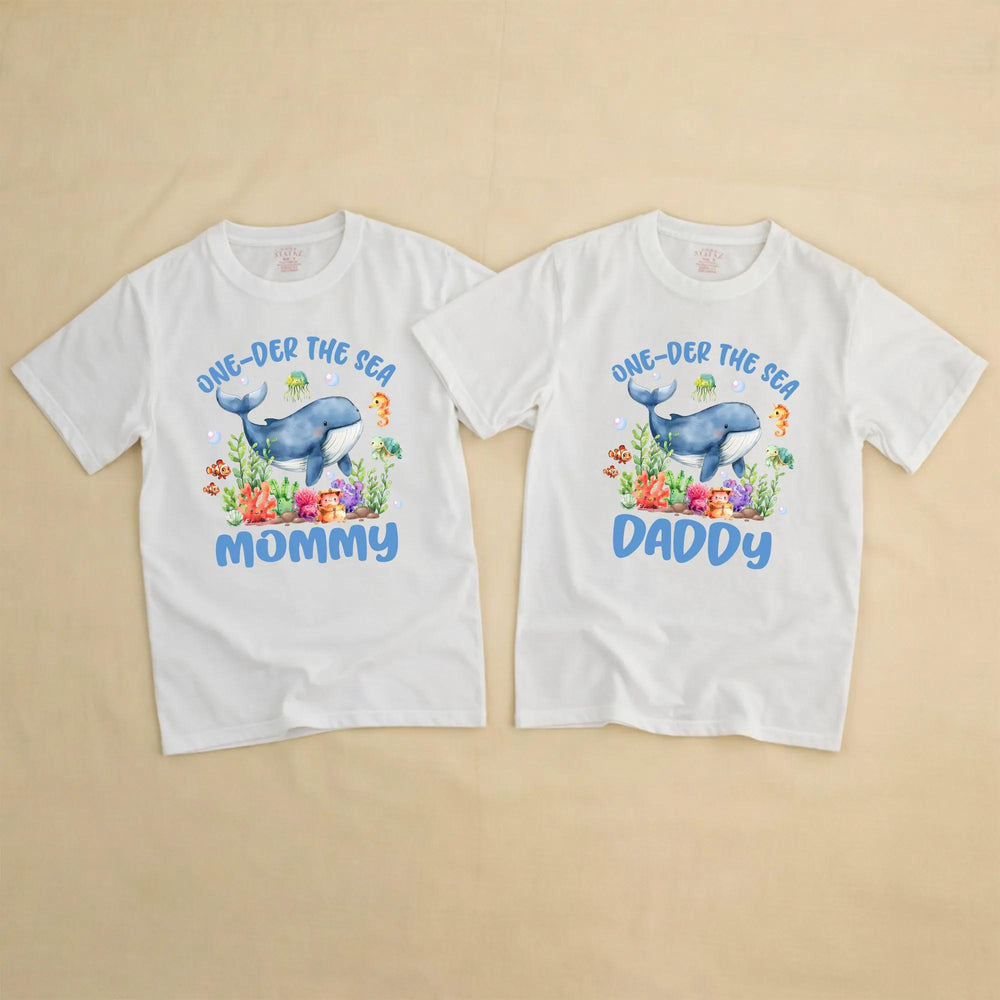 Under the Sea Birthday Boy Outfit with Whale Coral Design, 1st Birthday Romper, Personalized First Birthday Shirt for Baby or Toddler