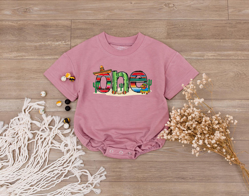 Uno Fiesta Birthday Shirt Matching Family Outfits Vibrant Mexican Design with Sombreros Cacti Maracas Personalized Baby Bodysuit