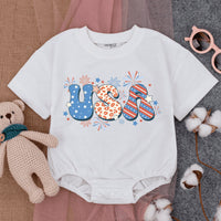 USA Baby Romper Patriotic Stars and Stripes Fourth of July Outfit 1st Independence Day Adorable Infant Bodysuit Gift for Newborns