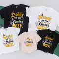 Vibrant Chosen One Matching Family Wizard Shirts Birthday Outfit Cotton Custom Names Fantasy Design