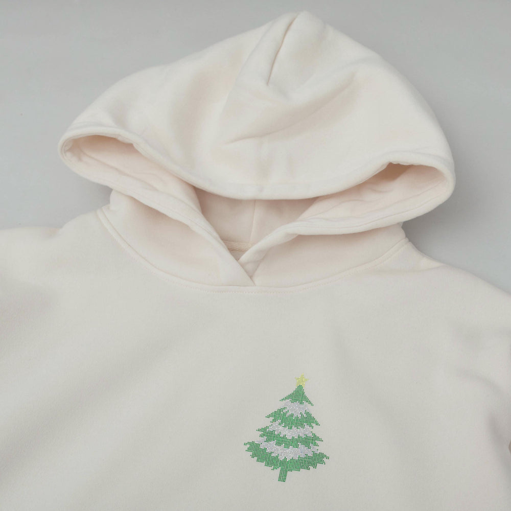 Vintage December 25 Christmas Hoodie with Green Tree Graphic and Bold Red Numbers Holiday Sweatshirt Soft Comfortable Festive Style