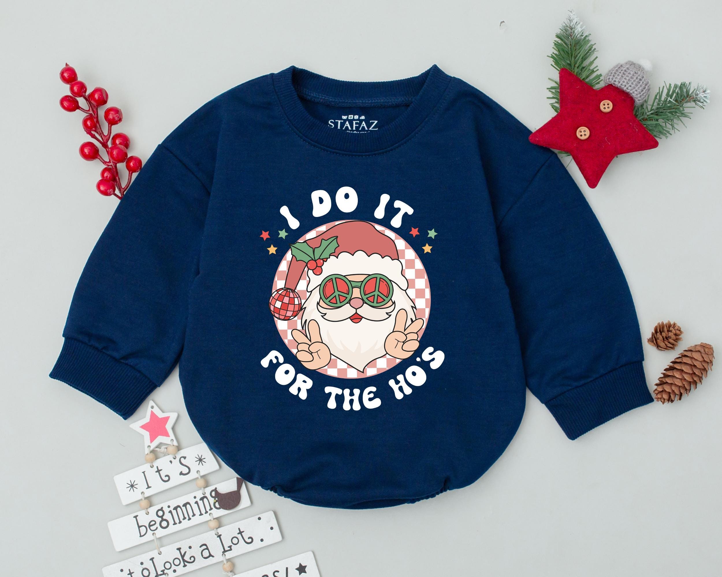 Vintage Santa Baby Bubble Romper Christmas Outfit Newborn Bodysuit Festive Infant Clothes Holiday Gift Santa Claus Design