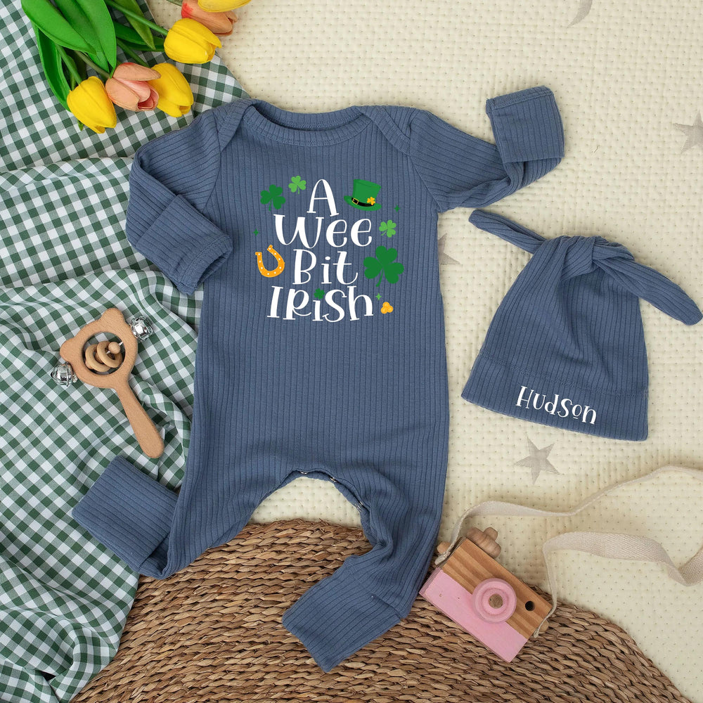 A Wee Bit Irish Baby Bodysuit with Shamrocks St Patrick’s Day Outfit Personalized Newborn Gift Cotton Infant Romper Holiday Clothes