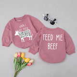 When I Get Teeth Feed Me Beef Baby Romper Cute Cow Design Infant Bodysuit Funny Farm Animal Outfit Newborn Gift Soft Cotton Clothes
