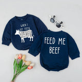 When I Get Teeth Feed Me Beef Baby Romper Cute Cow Design Infant Bodysuit Funny Farm Animal Outfit Newborn Gift Soft Cotton Clothes