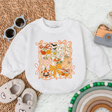 Whimsical Autumn Pumpkin Floral Romper Baby Girl Thanksgiving Outfit Toddler's Festive Fall Clothes Halloween Gift Vibrant Colors