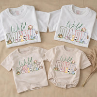 Wild One First Birthday Safari Family Shirts Custom Mama Dada Matching Tees Cute Animal Baby Boy Party Outfit Soft Cotton Design