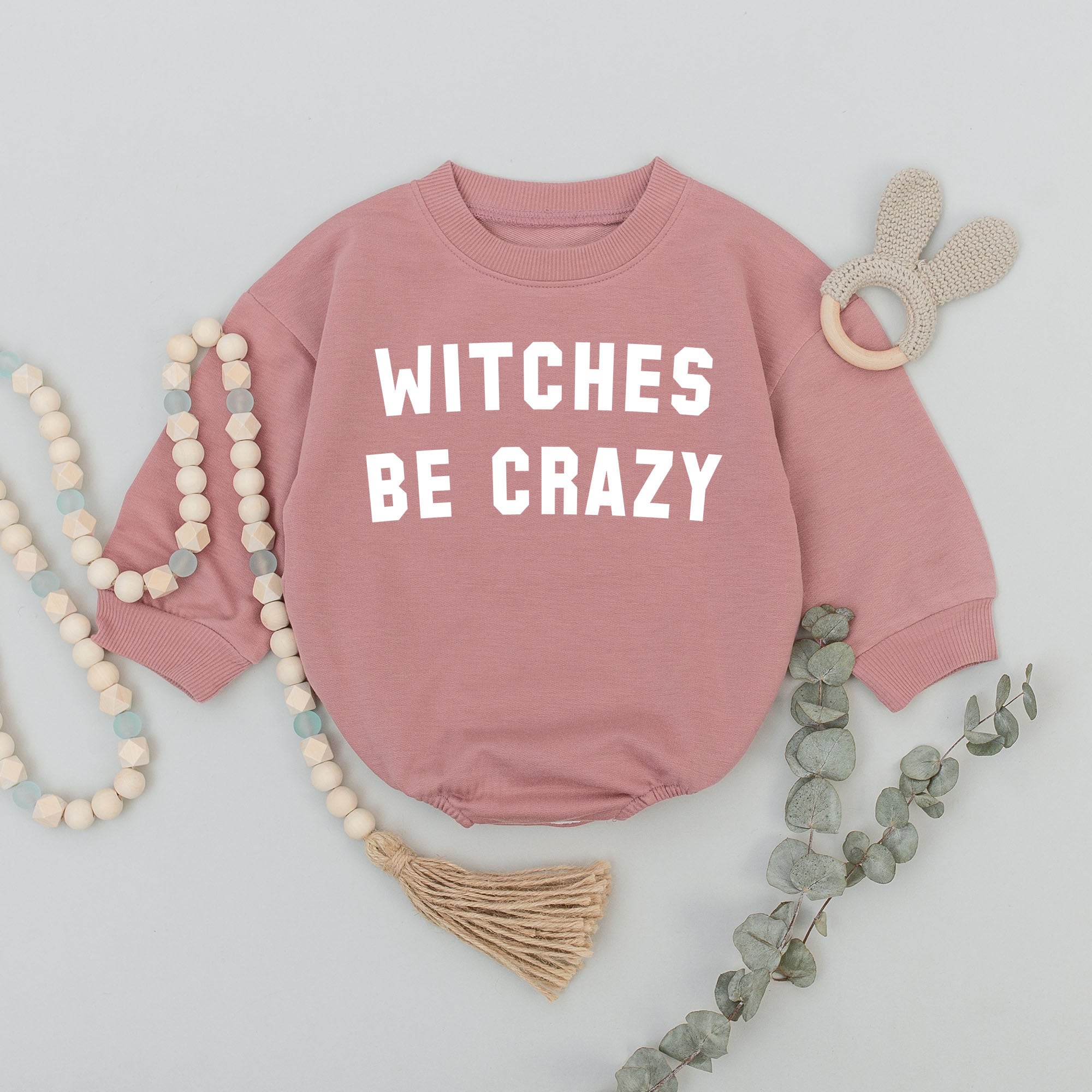 Witches Be Crazy Baby Romper Funny Halloween Bodysuit Toddler Costume Soft Cotton First Halloween Outfit Boy Girl Basic Witch Style