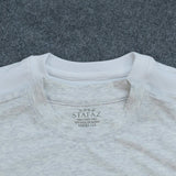 Women's White Baby Tee with Red Sequin Star Graphic, Soft Cotton Fitted Summer T-Shirt, Retro Y2K Style for Casual Wear or Gifting