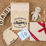 You Can Pass Me to My Aunt Baby Bodysuit Gender Neutral Outfit Minimalist Design Infant Coming Home Gift for Newborns Soft Cotton Clothing