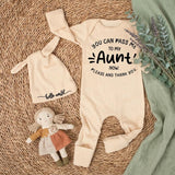 You Can Pass Me to My Aunt Baby Bodysuit Gender Neutral Outfit Minimalist Design Infant Coming Home Gift for Newborns Soft Cotton Clothing